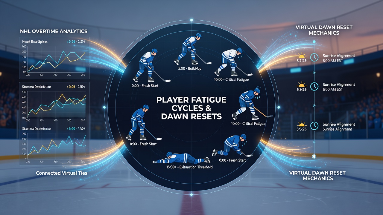 Virtual reel network interface displaying dawn reset parameters linked to sports data