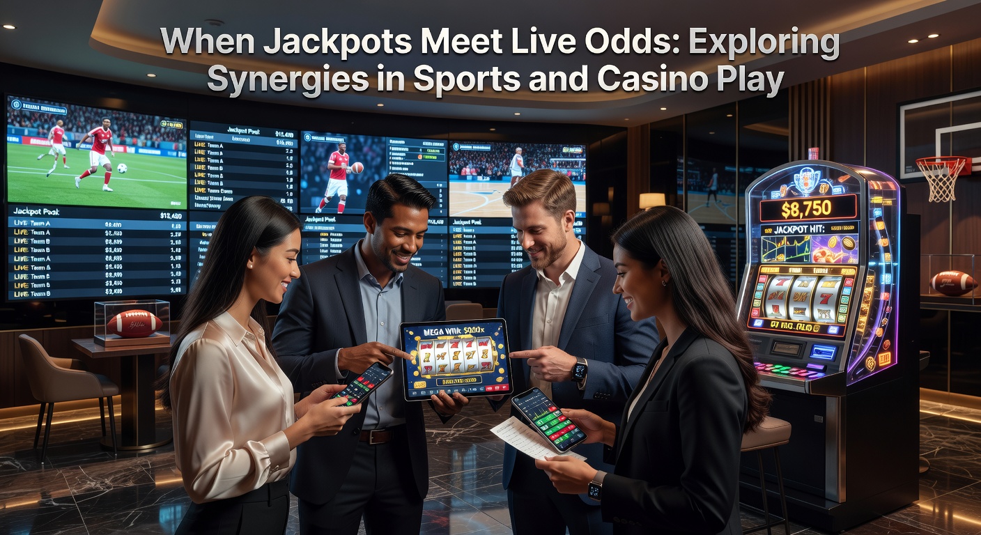 Dynamic illustration showing sports live odds merging with casino jackpot reels on a digital platform